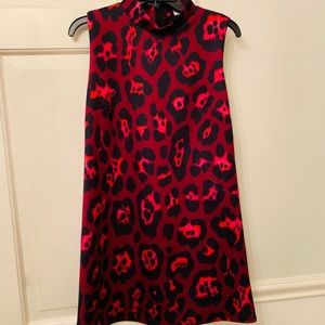 ASOS leopard print sleeveless mock neck dress